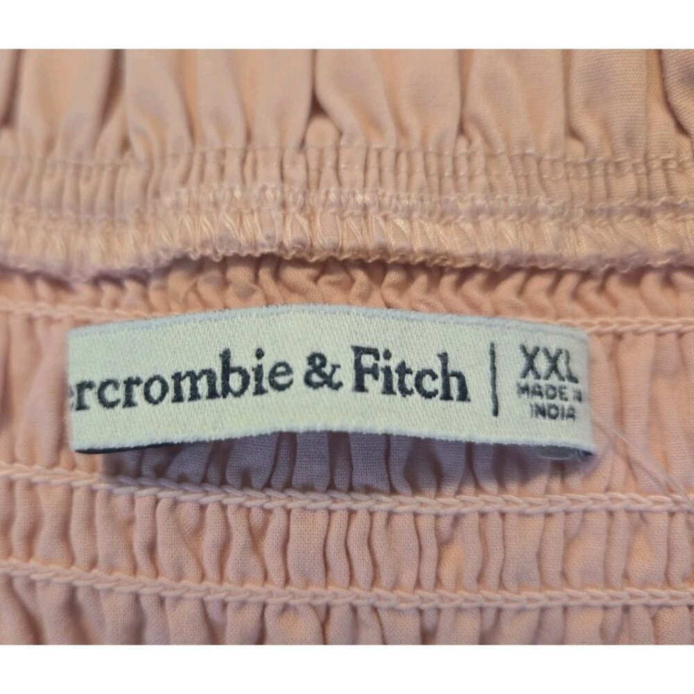 Abercrombie & Fitch Easy Maxi Smocked Dress XXL Tiered Pink Rose Quartz Boho - Picture 7 of 8